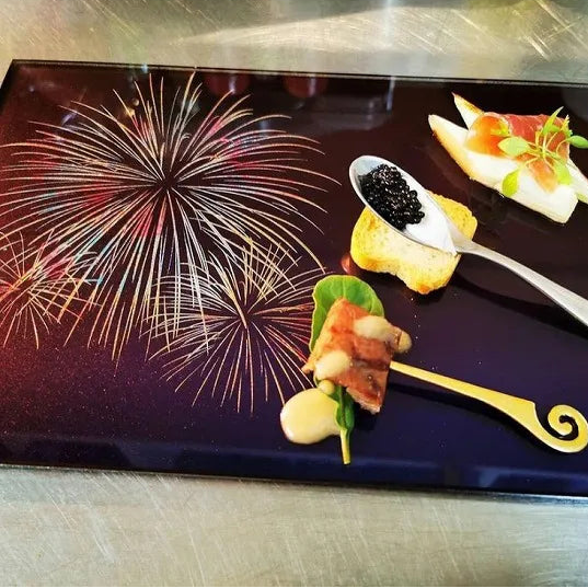 Majo Blue Fireworks Plate