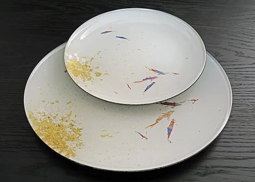Pure White Gold Leaf Carp (flat plate)