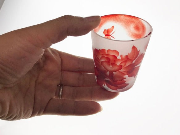Hanafuda Sake Glass Set (3pcs) - Boar, Deer & Butterfly