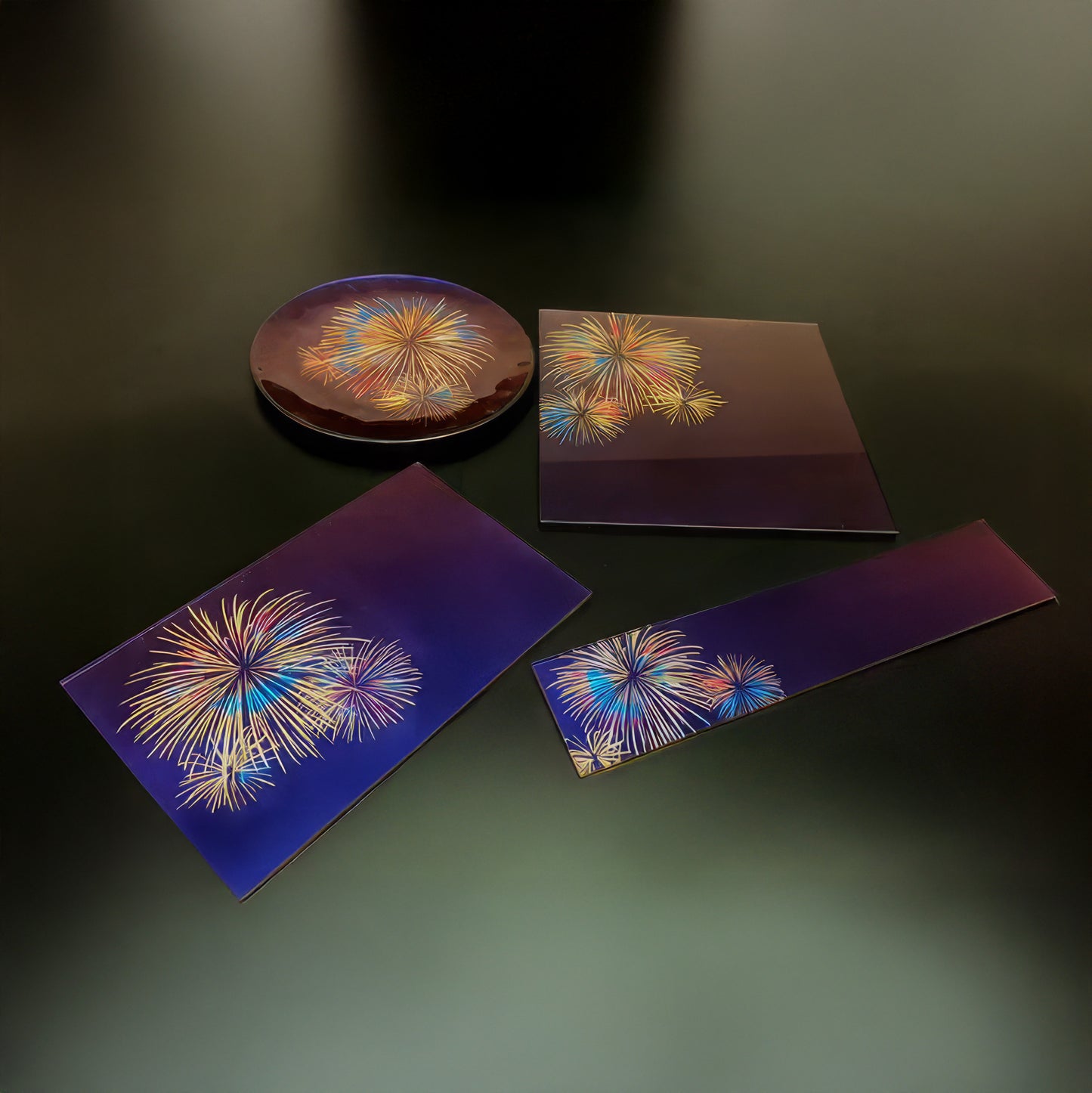 Majo Blue Fireworks Plate