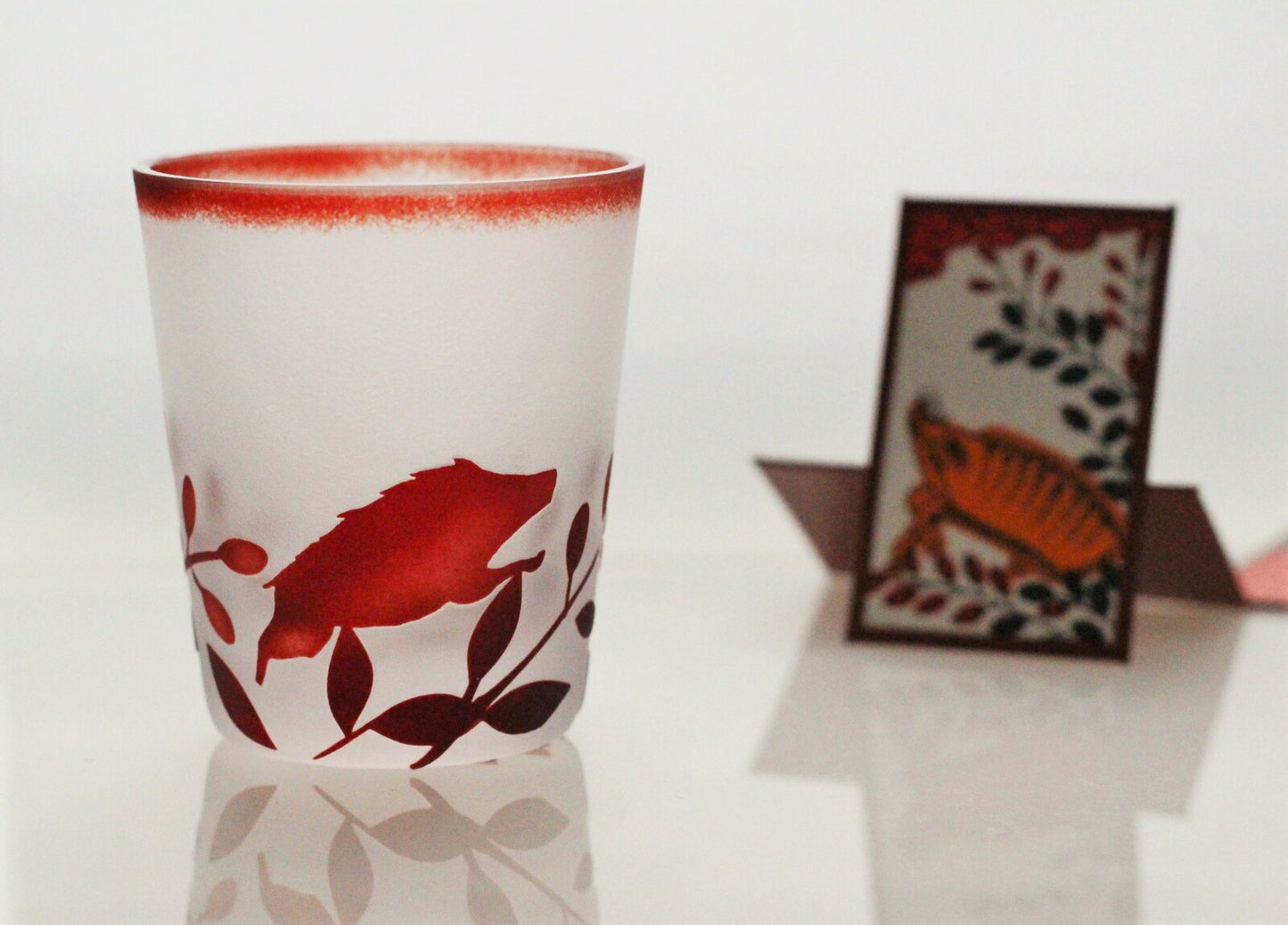Hanafuda Sake Glass Set (3pcs) - Boar, Deer & Butterfly