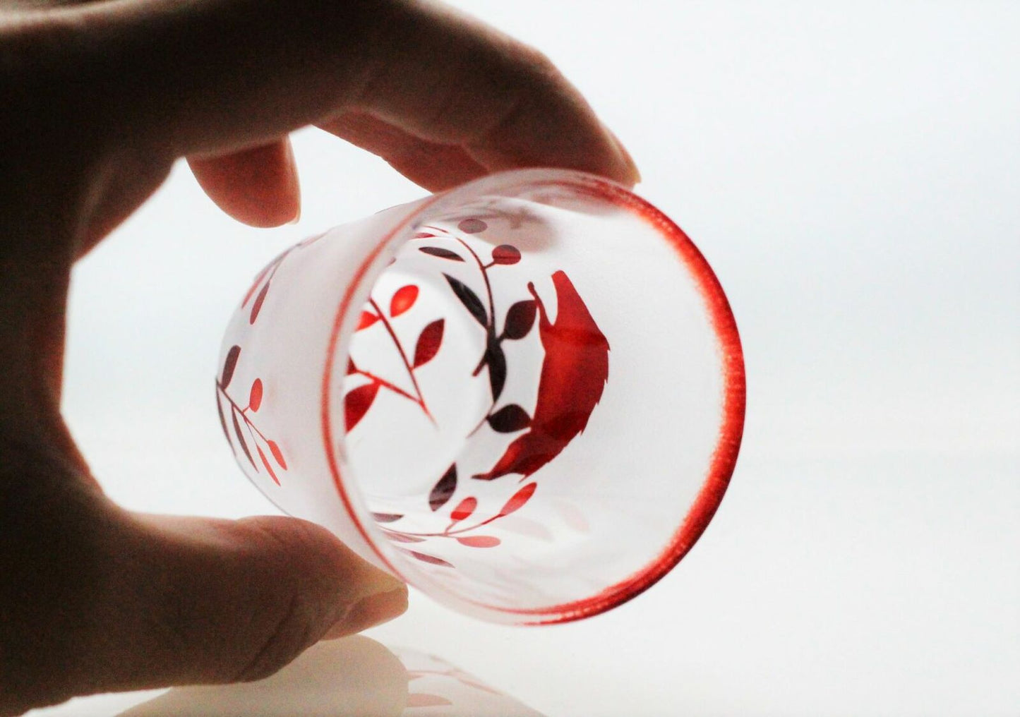 Hanafuda Sake Glass - Boar & Bush Clover