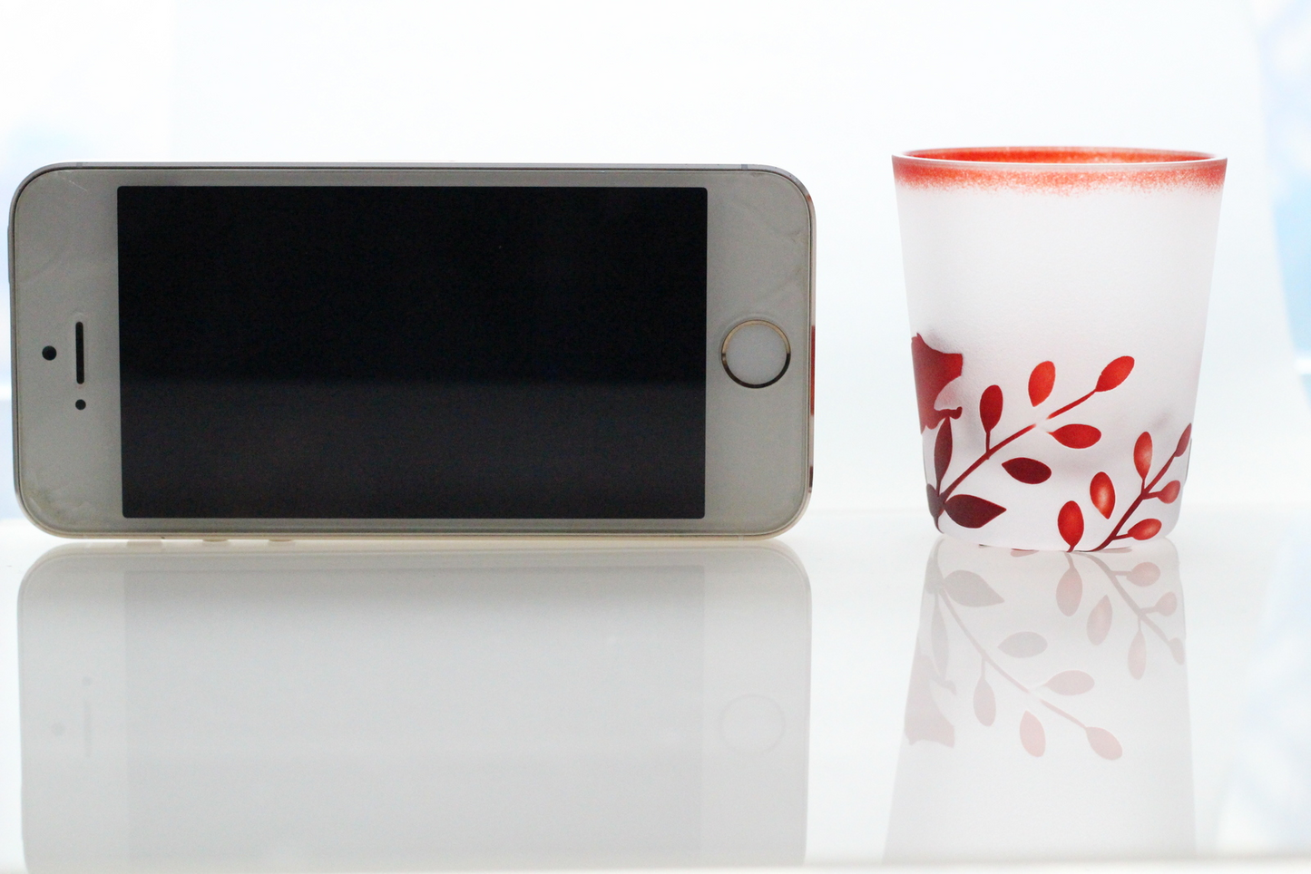 Hanafuda Sake Glass - Boar & Bush Clover