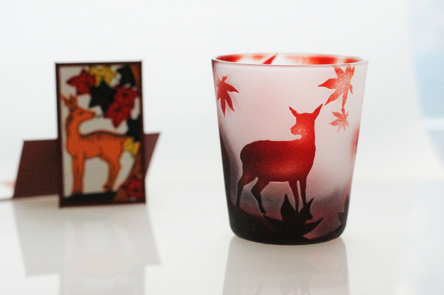 Hanafuda Sake Glass Set (3pcs) - Boar, Deer & Butterfly