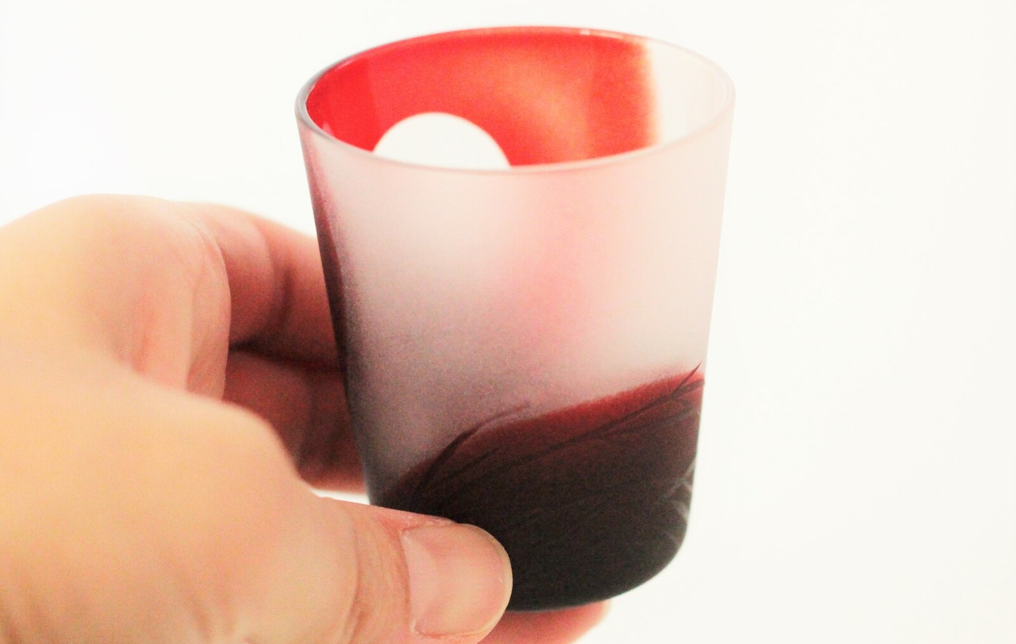 Hanafuda Sake Glass - Moon & Susuki Grass